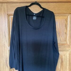 Ladies Black Top/Long Sleeves with Side Slits